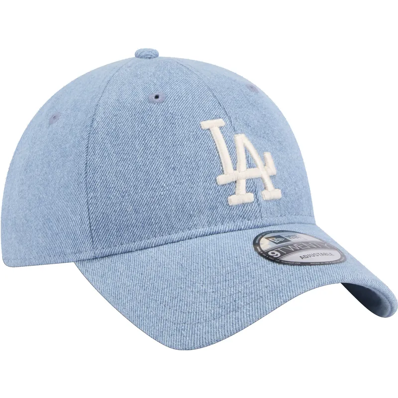 petten-gebogen-blauw-verstelbaar-9twenty-washed-denim-van-los-angeles-dodgers-mlb-van-new-era