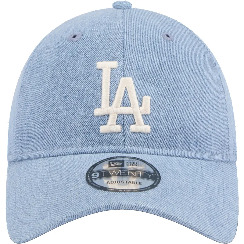 petten-gebogen-blauw-verstelbaar-9twenty-washed-denim-van-los-angeles-dodgers-mlb-van-new-era