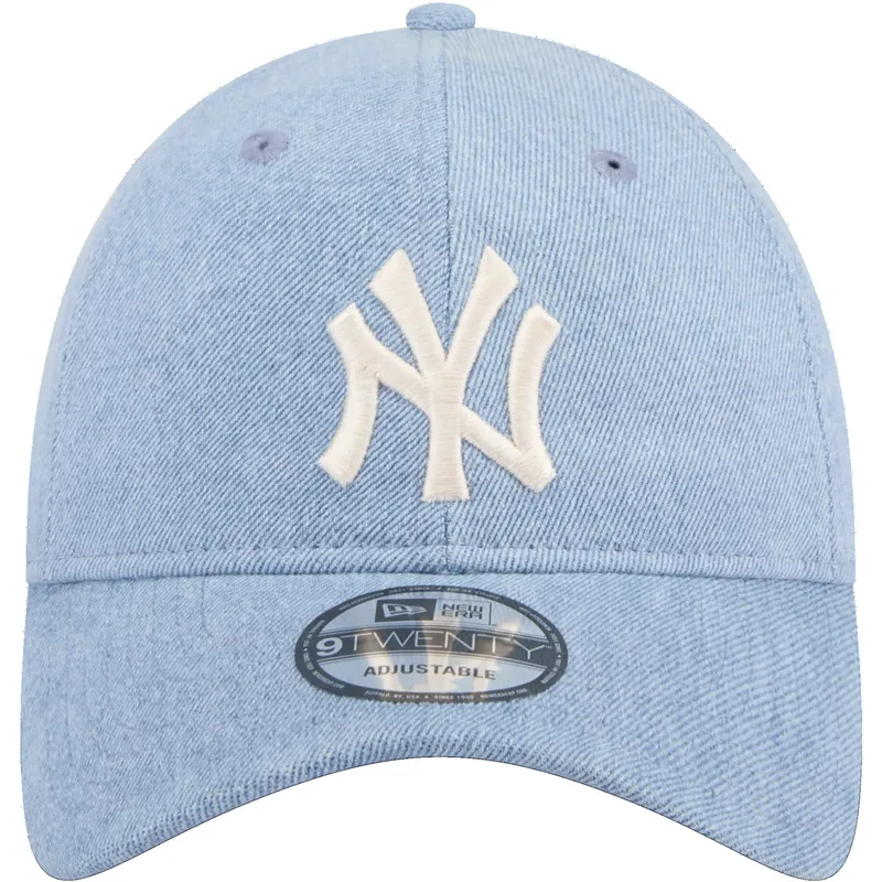 petten-gebogen-blauw-verstelbaar-9twenty-washed-denim-van-new-york-yankees-mlb-van-new-era