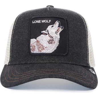 Petten gebogen zwart snapback The Lone Wolf The Farm van Goorin Bros.
