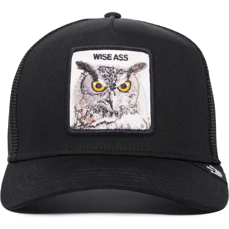 petten-gebogen-zwart-snapback-wise-ass-owl-the-farm-premium-the-farm-van-goorin-bros