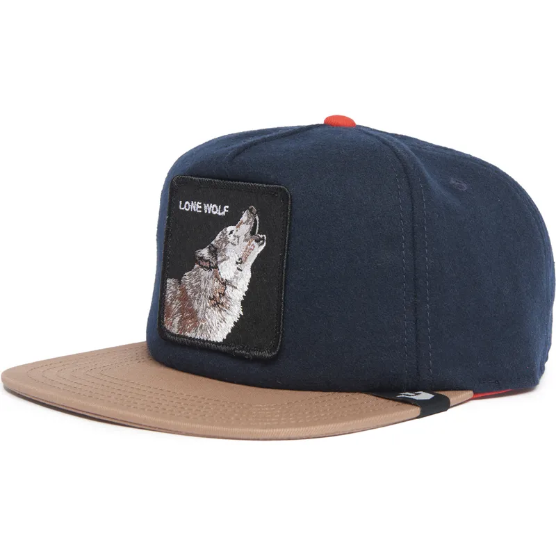 petten-plat-marineblauw-snapback-lone-wolf-one-pack-the-farm-flats-the-farm-van-goorin-bros