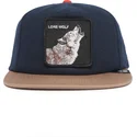 petten-plat-marineblauw-snapback-lone-wolf-one-pack-the-farm-flats-the-farm-van-goorin-bros