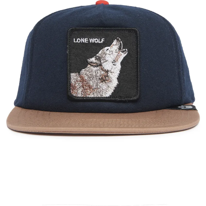 petten-plat-marineblauw-snapback-lone-wolf-one-pack-the-farm-flats-the-farm-van-goorin-bros