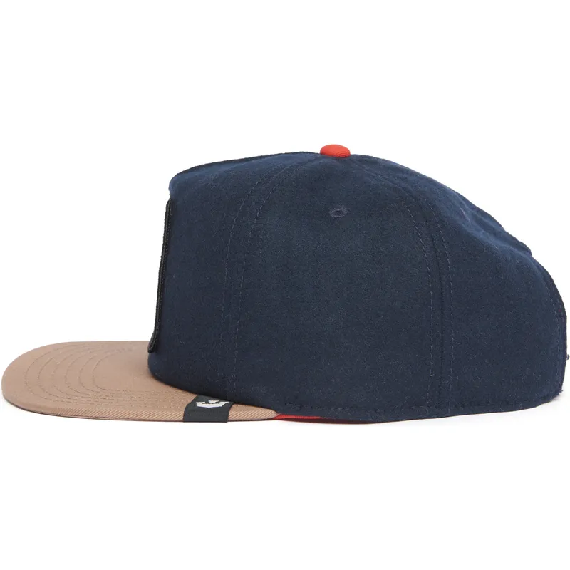 petten-plat-marineblauw-snapback-lone-wolf-one-pack-the-farm-flats-the-farm-van-goorin-bros