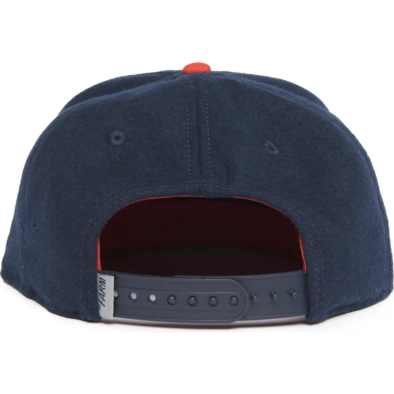 petten-plat-marineblauw-snapback-lone-wolf-one-pack-the-farm-flats-the-farm-van-goorin-bros