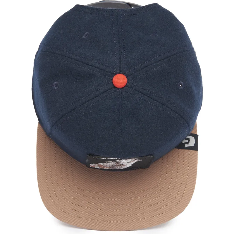 petten-plat-marineblauw-snapback-lone-wolf-one-pack-the-farm-flats-the-farm-van-goorin-bros