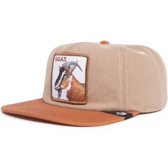 Petten plat bruin snapback G.O.A.T. Alpine Base The Farm Flats The Farm van Goorin Bros.