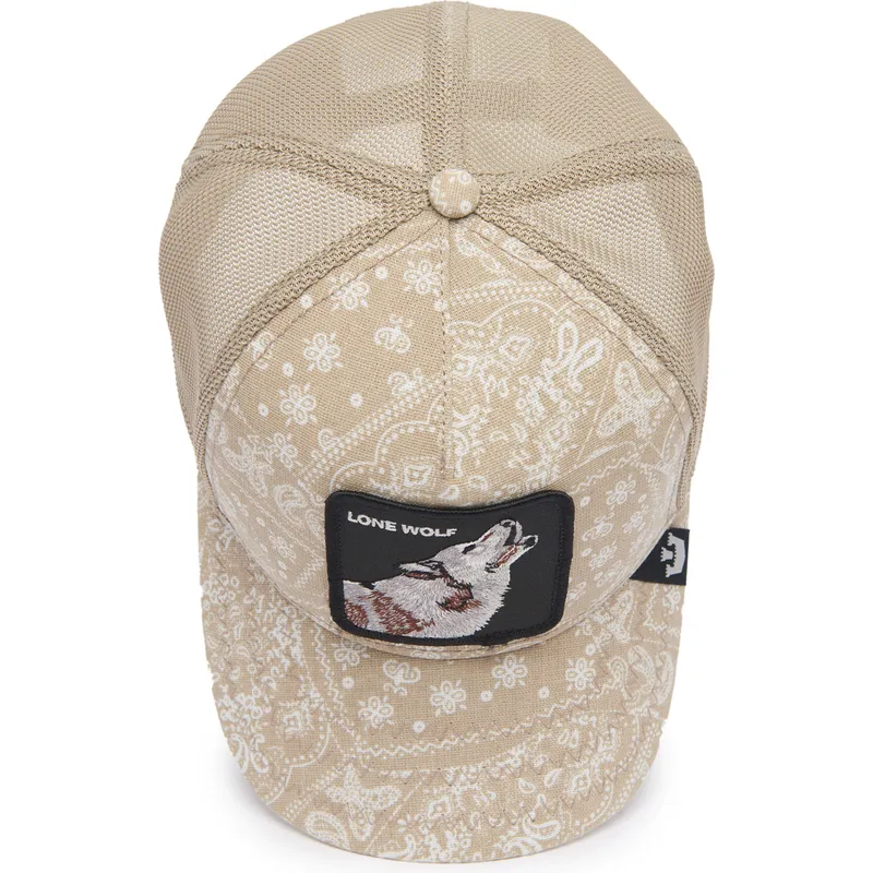 petten-gebogen-beige-snapback-lone-wolf-sign-o-the-times-the-farm-paisley-the-farm-van-goorin-bros