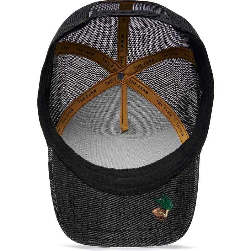 petten-gebogen-zwart-snapback-silky-cock-the-farm-silky-roots-the-farm-van-goorin-bros
