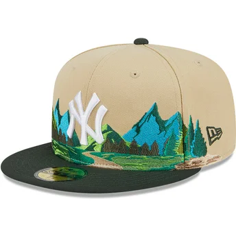 petten-plat-bruin-fitted-59fifty-team-landscape-van-new-york-yankees-mlb-van-new-era