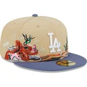 petten-plat-bruin-fitted-59fifty-team-landscape-van-los-angeles-dodgers-mlb-van-new-era