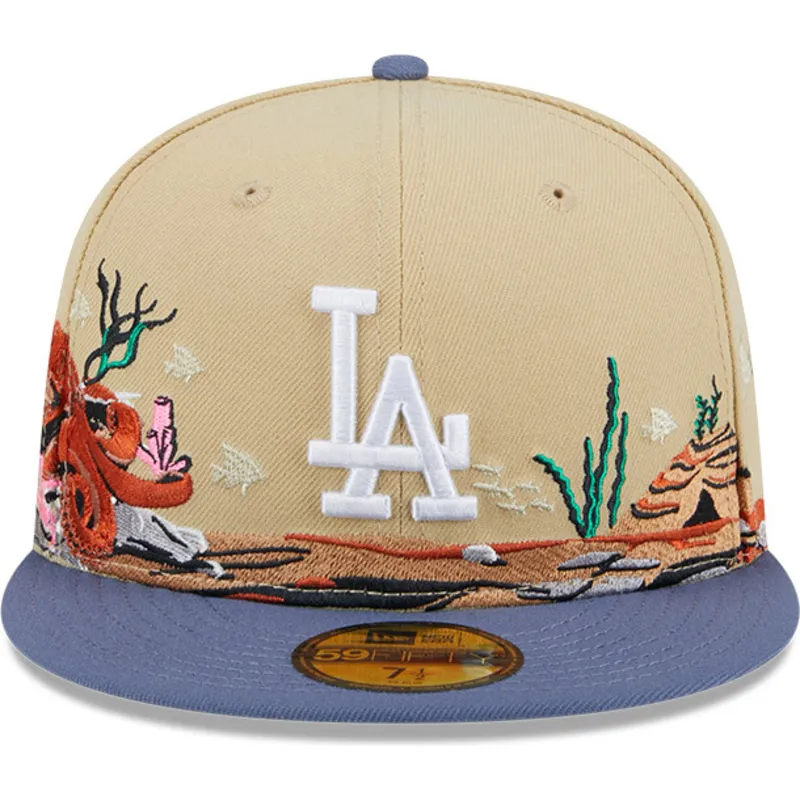 petten-plat-bruin-fitted-59fifty-team-landscape-van-los-angeles-dodgers-mlb-van-new-era