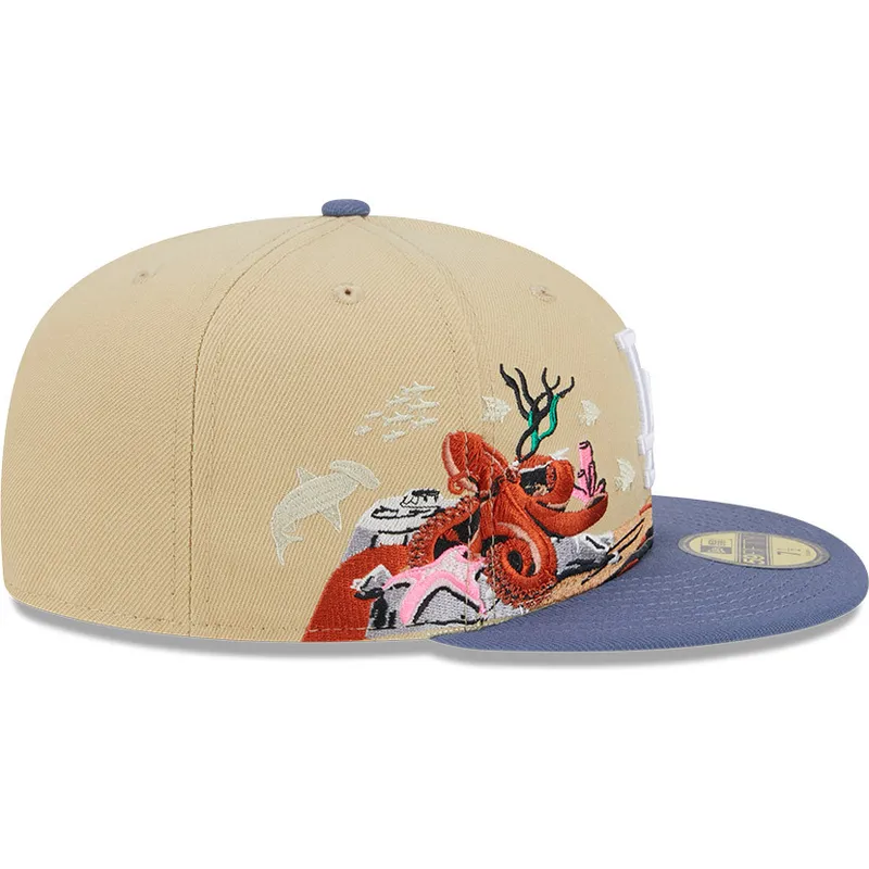 petten-plat-bruin-fitted-59fifty-team-landscape-van-los-angeles-dodgers-mlb-van-new-era