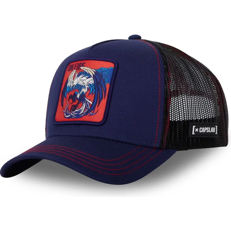 petten-gebogen-marineblauw-snapback-on-fire-ph2-feniks-fabeldieren-van-capslab