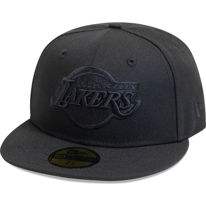 petten-plat-zwart-fitted-59fifty-essential-van-los-angeles-lakers-nba-van-new-era