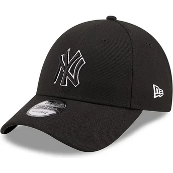 Petten gebogen zwart verstelbaar 9FORTY Pop Outline van New York Yankees MLB van New Era