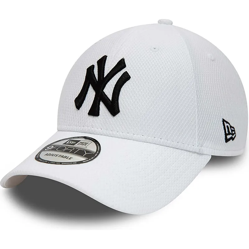 petten-gebogen-wit-verstelbaar-9forty-diamond-era-essential-van-new-york-yankees-mlb-van-new-era