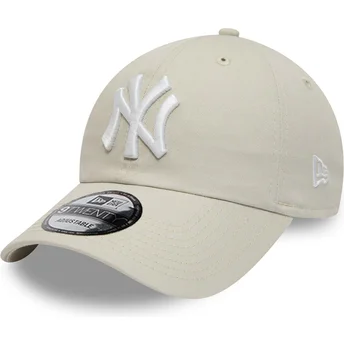 Petten gebogen beige verstelbaar 9TWENTY League Essential van New York Yankees MLB van New Era