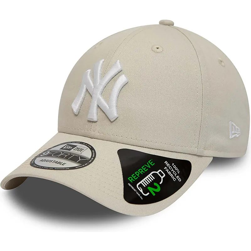 petten-gebogen-beige-verstelbaar-9forty-repreve-league-essential-van-new-york-yankees-mlb-van-new-era
