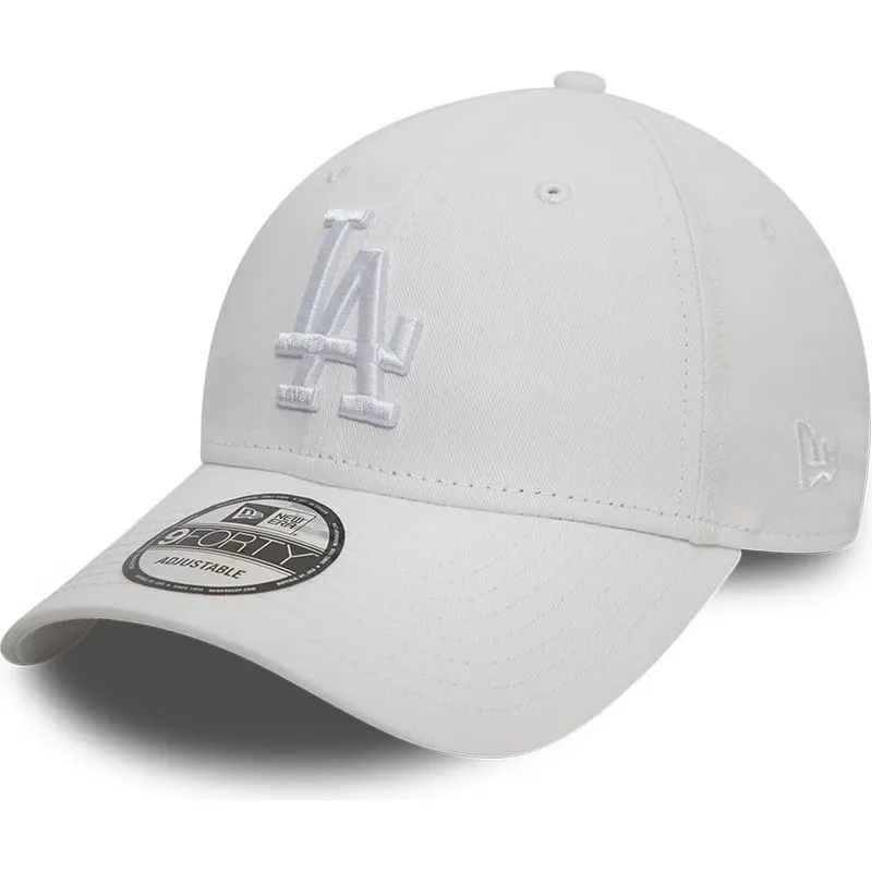 petten-gebogen-wit-verstelbaar-9forty-league-essential-van-los-angeles-dodgers-mlb-van-new-era