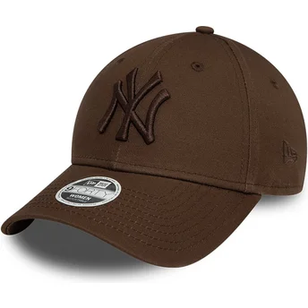 Petten gebogen bruin verstelbaar 9FORTY League Essential van New York Yankees MLB van New Era
