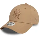 petten-gebogen-bruin-verstelbaar-9forty-league-essential-van-new-york-yankees-mlb-van-new-era