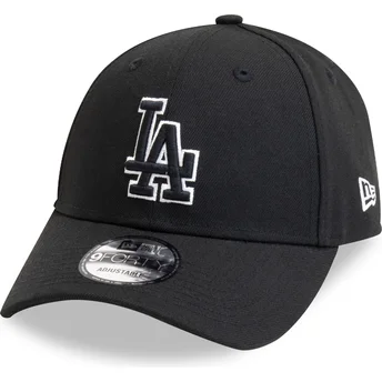 Petten gebogen zwart verstelbaar 9FORTY Pop Outline van Los Angeles Dodgers MLB van New Era