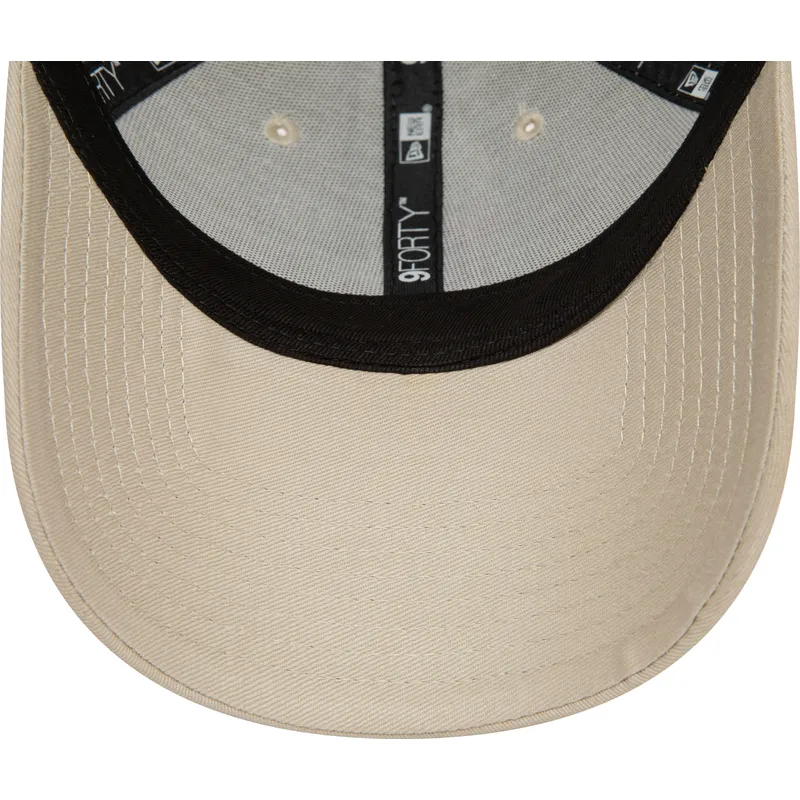 petten-gebogen-beige-verstelbaar-rosa-9forty-league-essential-van-los-angeles-dodgers-mlb-van-new-era