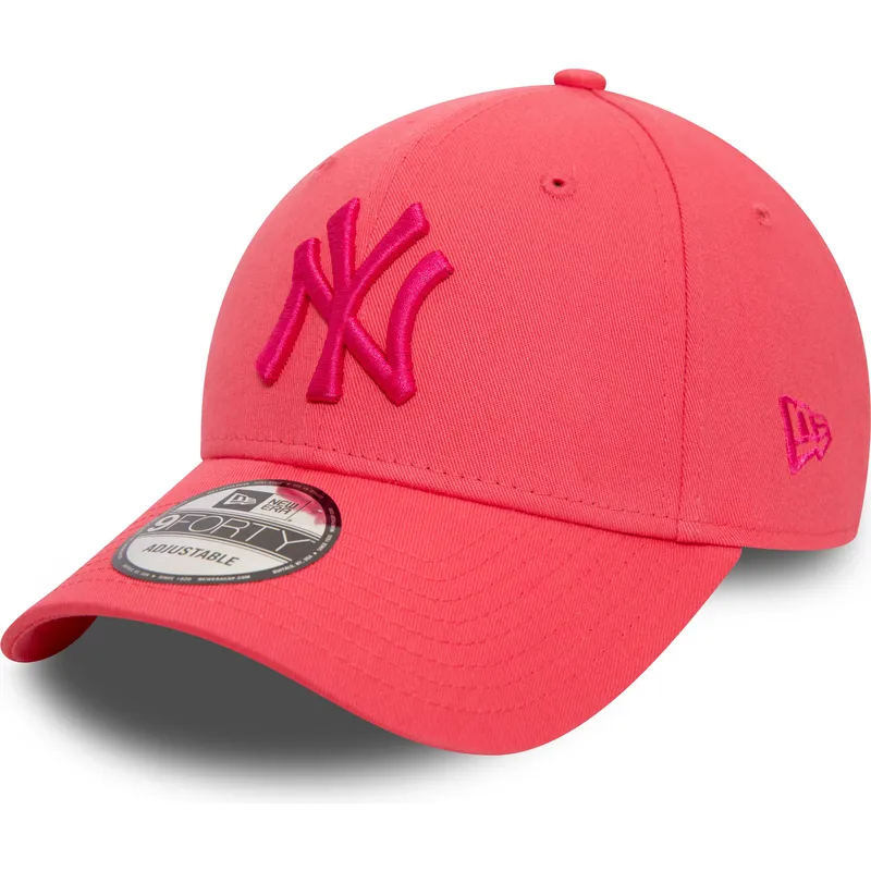 petten-gebogen-roze-verstelbaar-9forty-league-essential-van-new-york-yankees-mlb-van-new-era