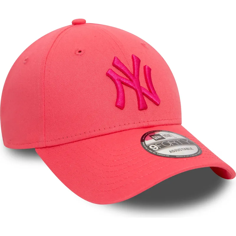 petten-gebogen-roze-verstelbaar-9forty-league-essential-van-new-york-yankees-mlb-van-new-era