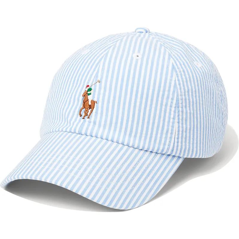 petten-gebogen-blauw-verstelbaar-cotton-seersucker-van-polo-ralph-lauren