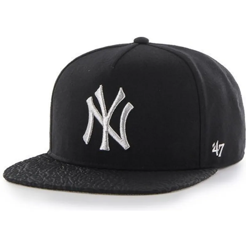 petten-plat-zwart-snapback-van-new-york-yankees-mlb-van-47-brand
