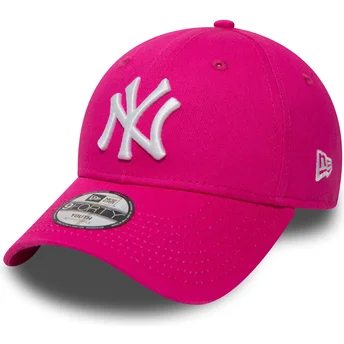 Petten gebogen roze verstelbaar voor kinderen 9FORTY Essential van New York Yankees MLB van New Era