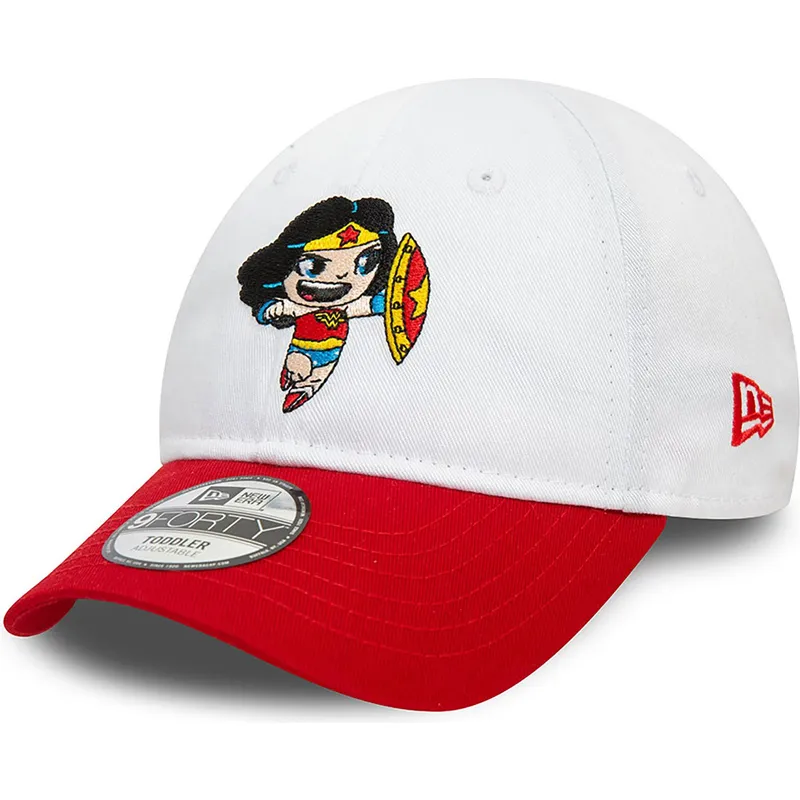 petten-gebogen-rood-verstelbaar-voor-kinderen-9forty-van-wonder-woman-dc-comics-hero-van-new-era