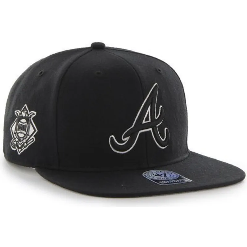 petten-plat-zwart-snapback-van-atlanta-braves-mlb-van-47-brand