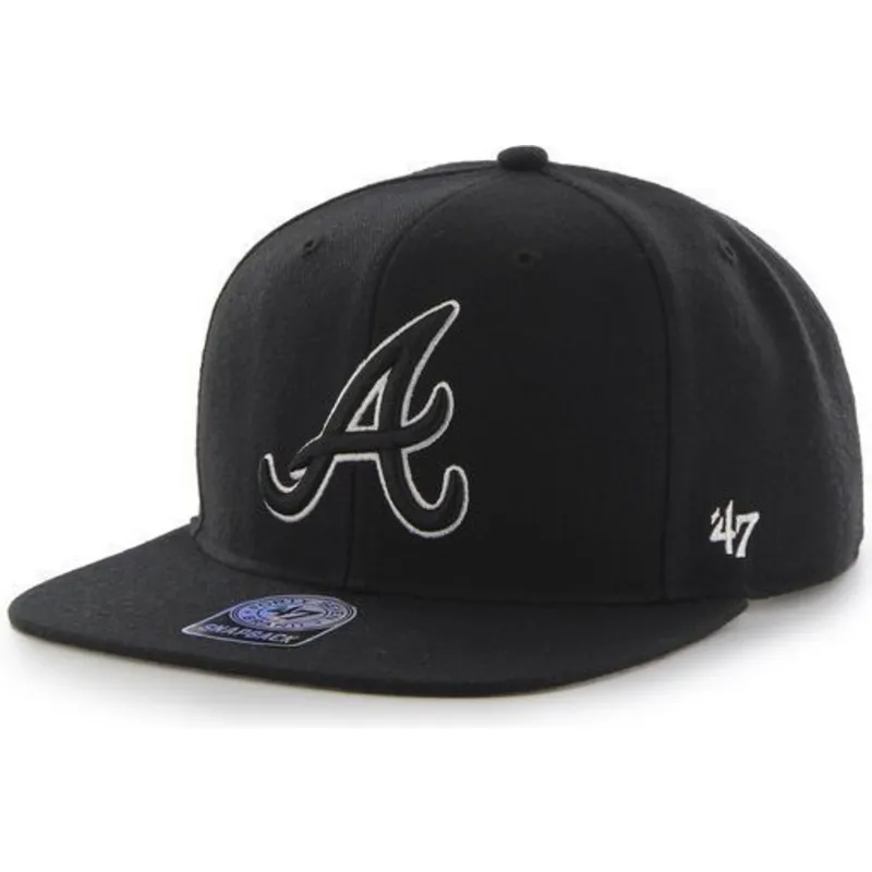 petten-plat-zwart-snapback-van-atlanta-braves-mlb-van-47-brand