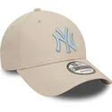 petten-gebogen-beige-verstelbaar-9forty-league-essential-van-new-york-yankees-mlb-van-new-era