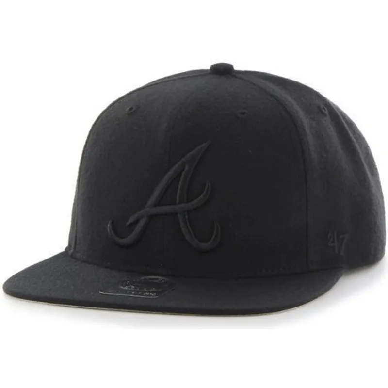 petten-plat-zwart-snapback-van-atlanta-braves-mlb-van-47-brand