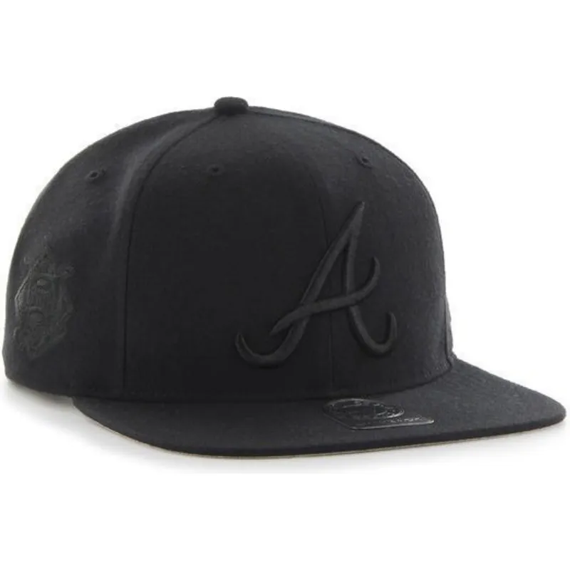 petten-plat-zwart-snapback-van-atlanta-braves-mlb-van-47-brand