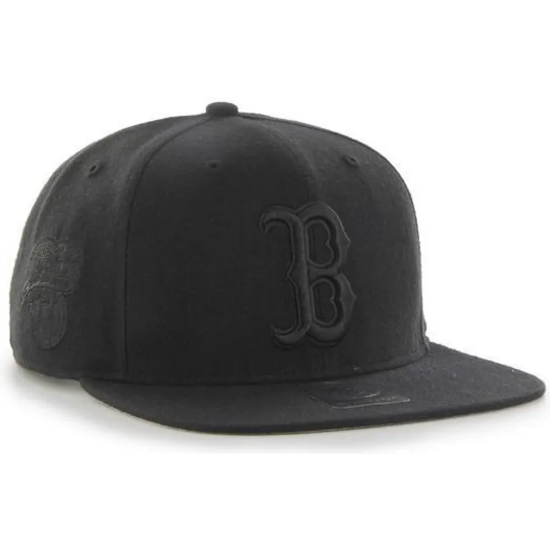 petten-plat-zwart-snapback-van-boston-red-sox-mlb-van-47-brand