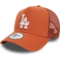 petten-gebogen-bruin-snapback-a-frame-league-essential-van-los-angeles-dodgers-mlb-van-new-era