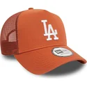 petten-gebogen-bruin-snapback-a-frame-league-essential-van-los-angeles-dodgers-mlb-van-new-era
