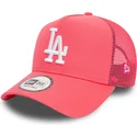 petten-gebogen-roze-snapback-a-frame-league-essential-van-los-angeles-dodgers-mlb-van-new-era