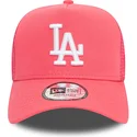 petten-gebogen-roze-snapback-a-frame-league-essential-van-los-angeles-dodgers-mlb-van-new-era