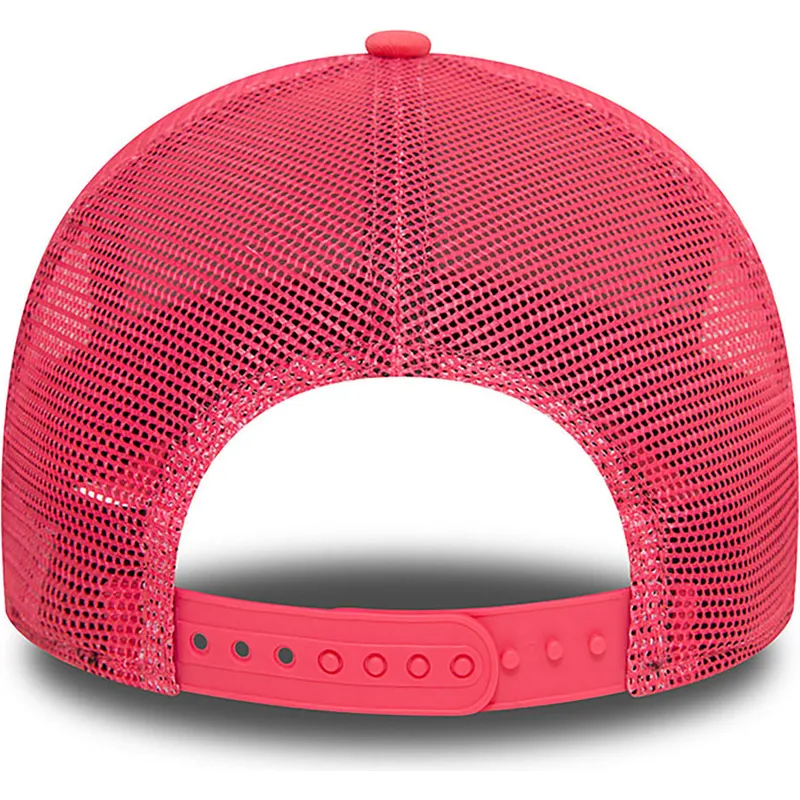 petten-gebogen-roze-snapback-a-frame-league-essential-van-los-angeles-dodgers-mlb-van-new-era