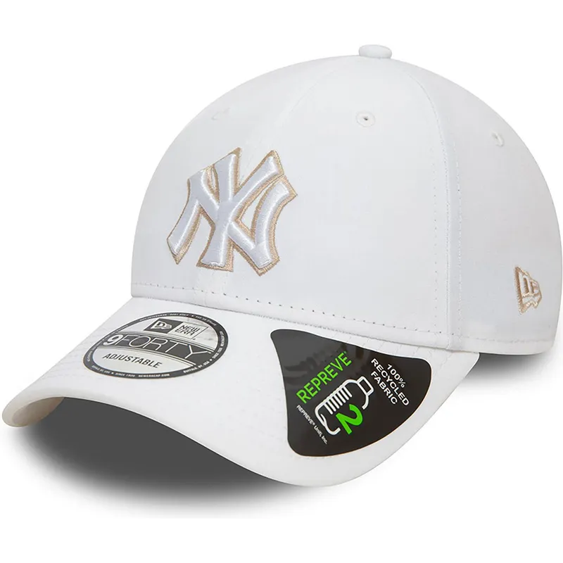 petten-gebogen-wit-verstelbaar-9forty-repreve-outline-van-new-york-yankees-mlb-van-new-era