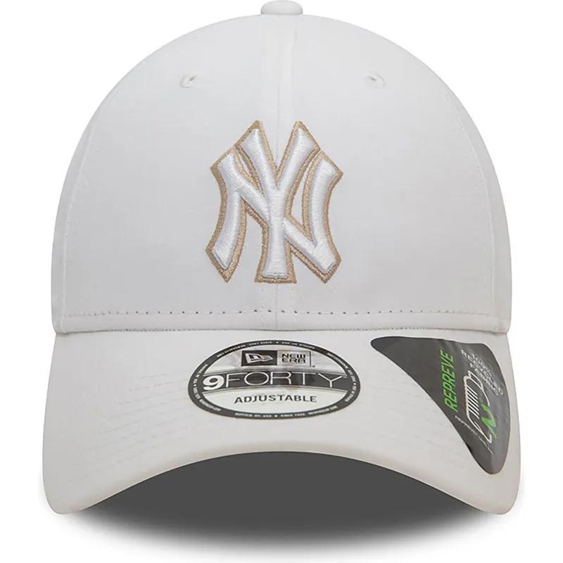 petten-gebogen-wit-verstelbaar-9forty-repreve-outline-van-new-york-yankees-mlb-van-new-era