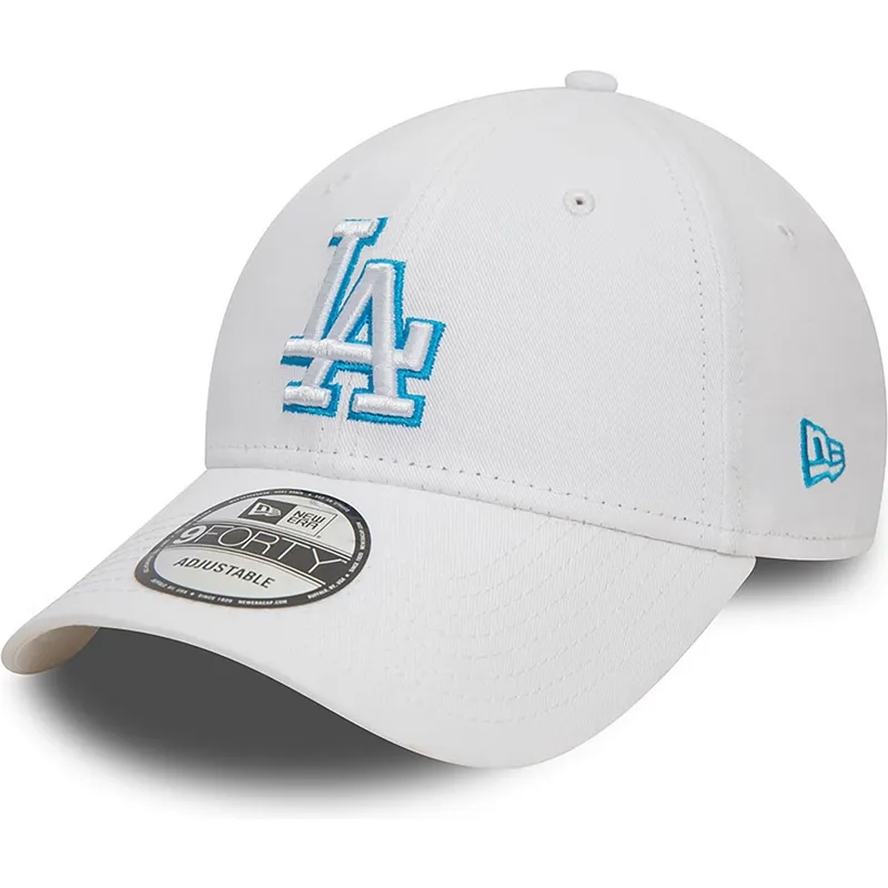 petten-gebogen-wit-verstelbaar-9forty-team-outline-van-los-angeles-dodgers-mlb-van-new-era
