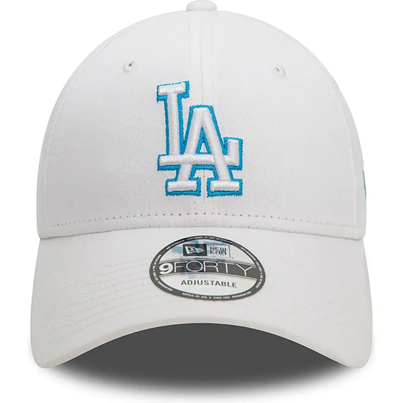 petten-gebogen-wit-verstelbaar-9forty-team-outline-van-los-angeles-dodgers-mlb-van-new-era